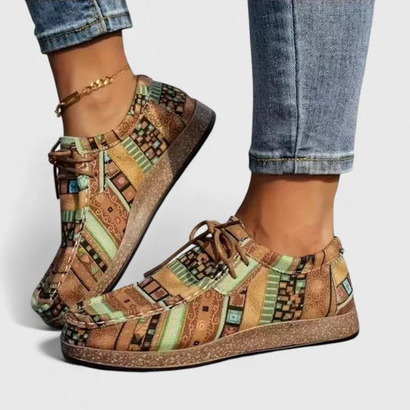 Women's Multicolor Patchwork Lace-Up Casual Shoes | Flat Everyday Trainers