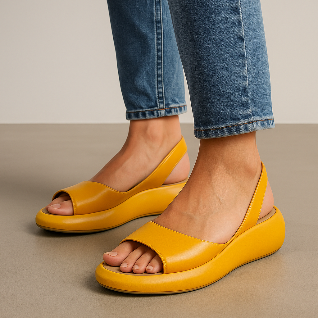 Women's Peep Toe Slingback Flat Sandals | Comfortable Everyday Sandals