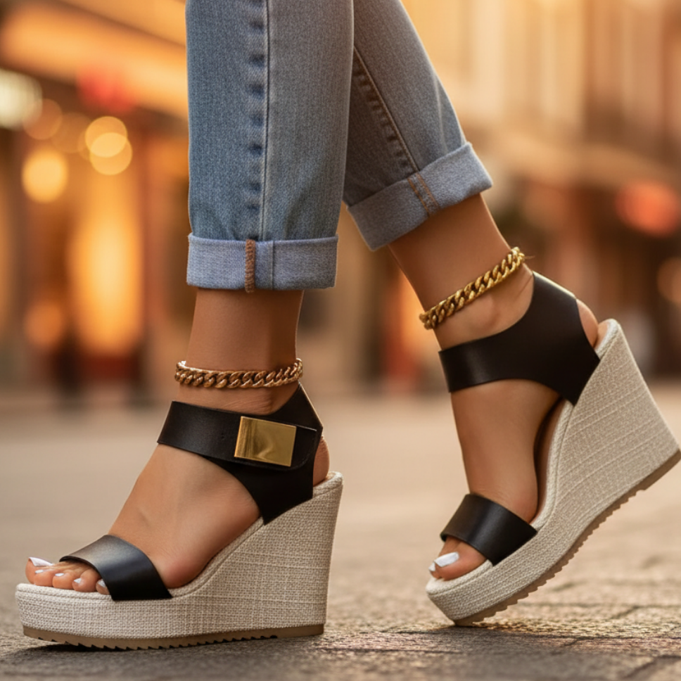 Women's Open Toe Strappy Heeled Sandals | Ankle Strap Evening Sandals