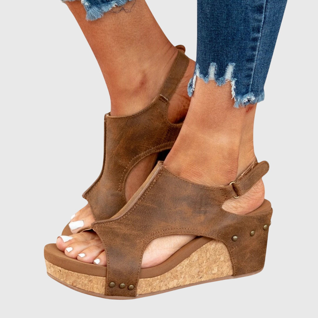 Women's orthopedic buckle sandals color variant view