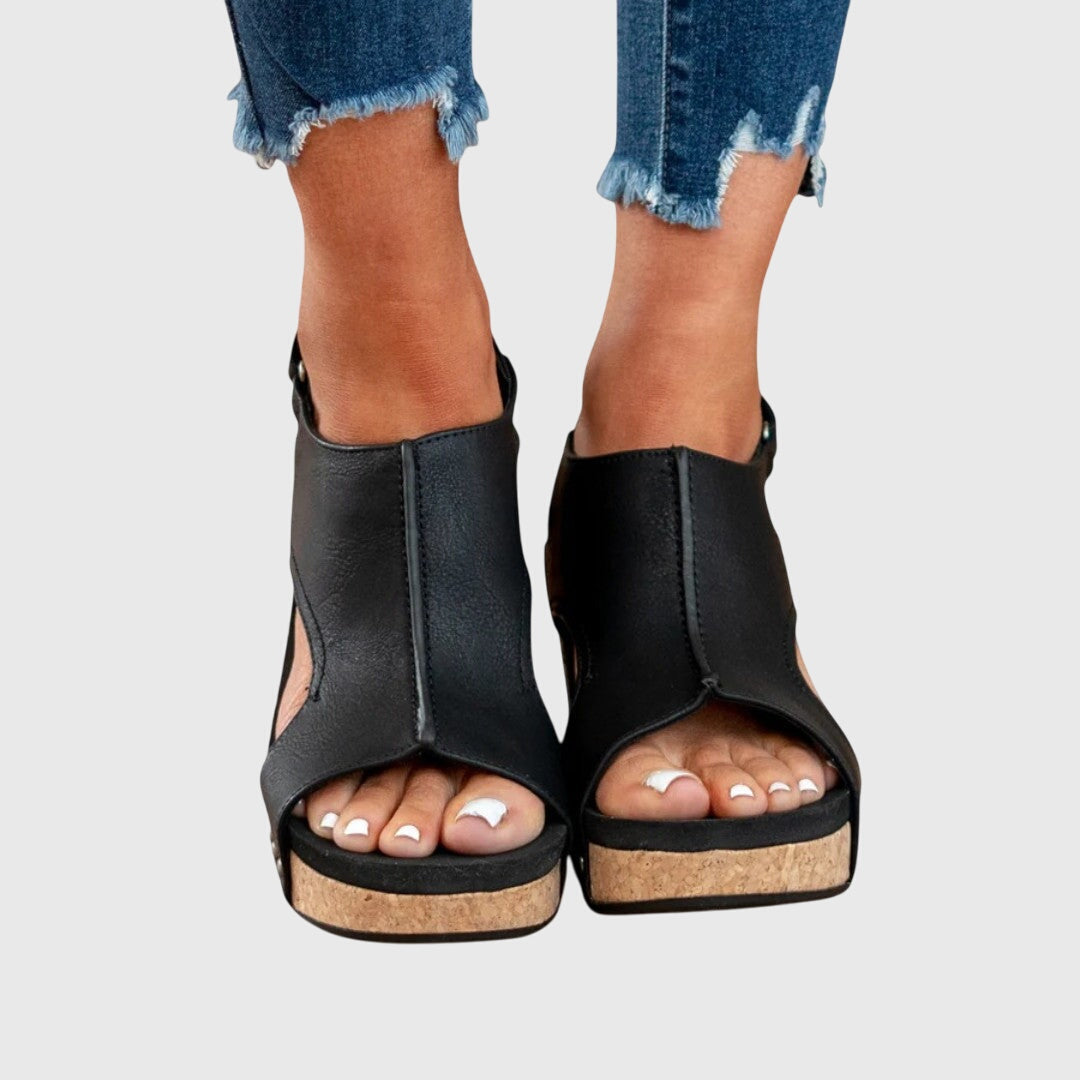 Women's open toe orthopedic sandals lightweight wedge sole