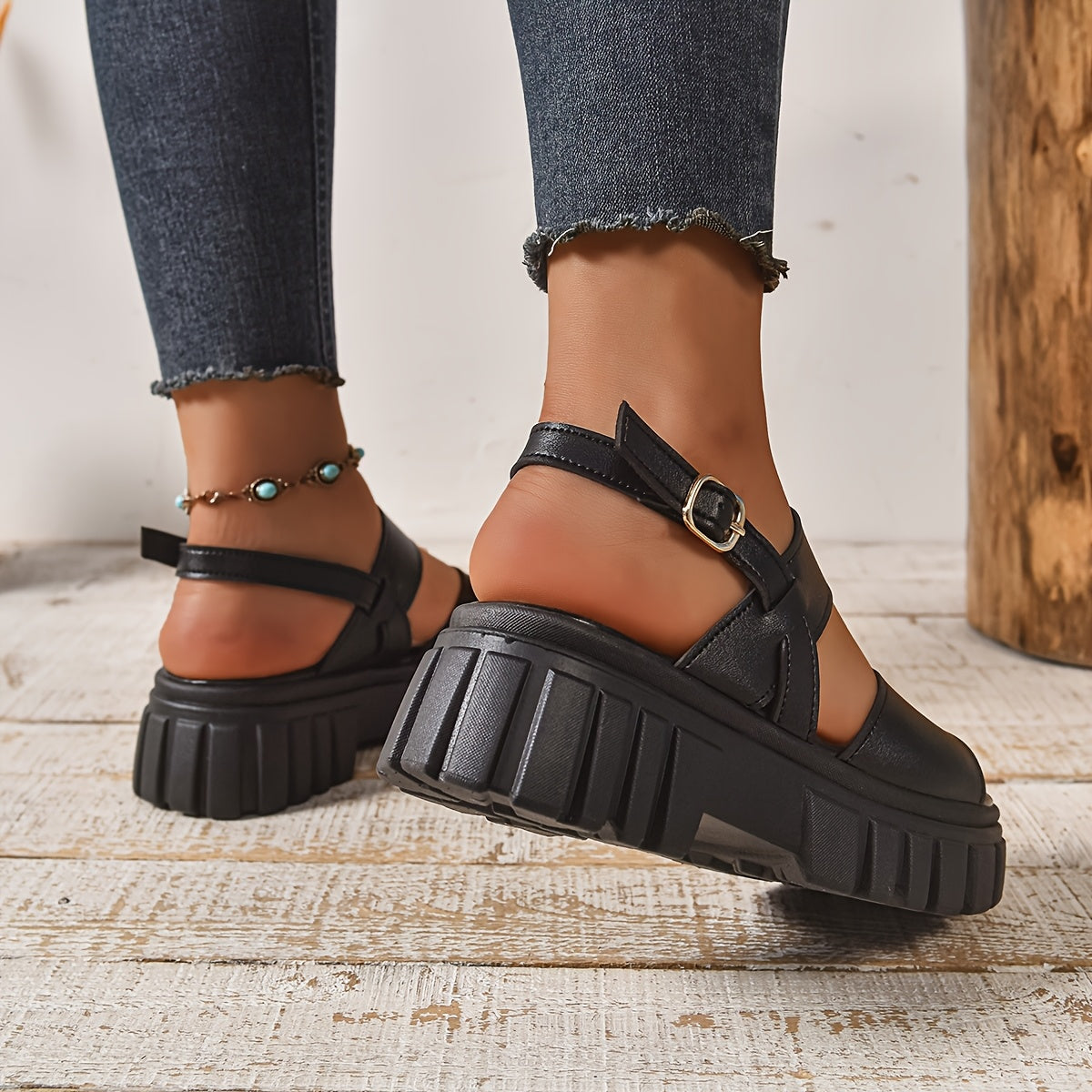Women's Orthopedic Platform Sandals | Chunky Sole Ankle Strap - photo 9