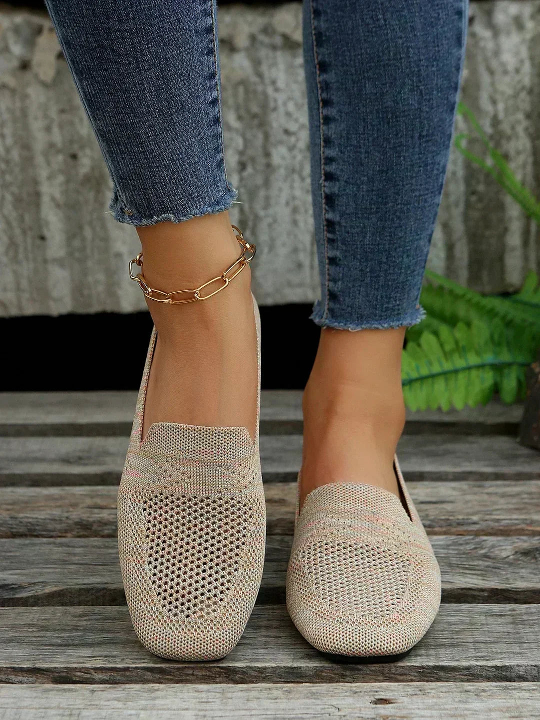 Women's lightweight orthopedic slip-on shoes - lifestyle view