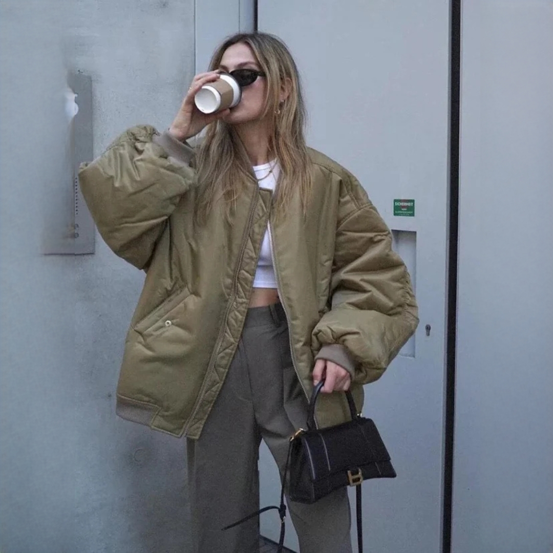Women's Oversized Bomber Jacket - photo 3