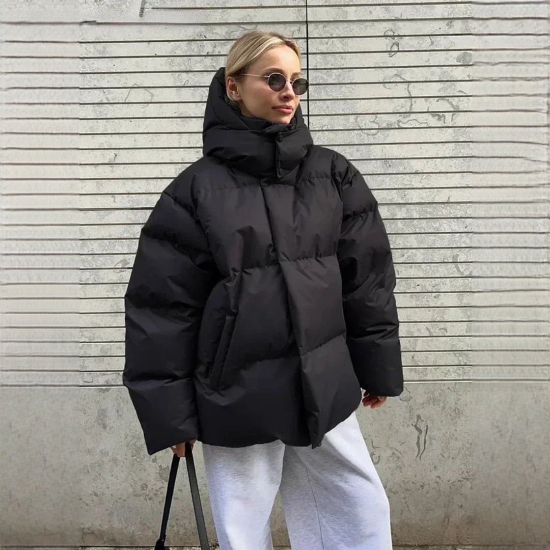 Women's Oversized Quilted Puffer Jacket with Hood - photo 3