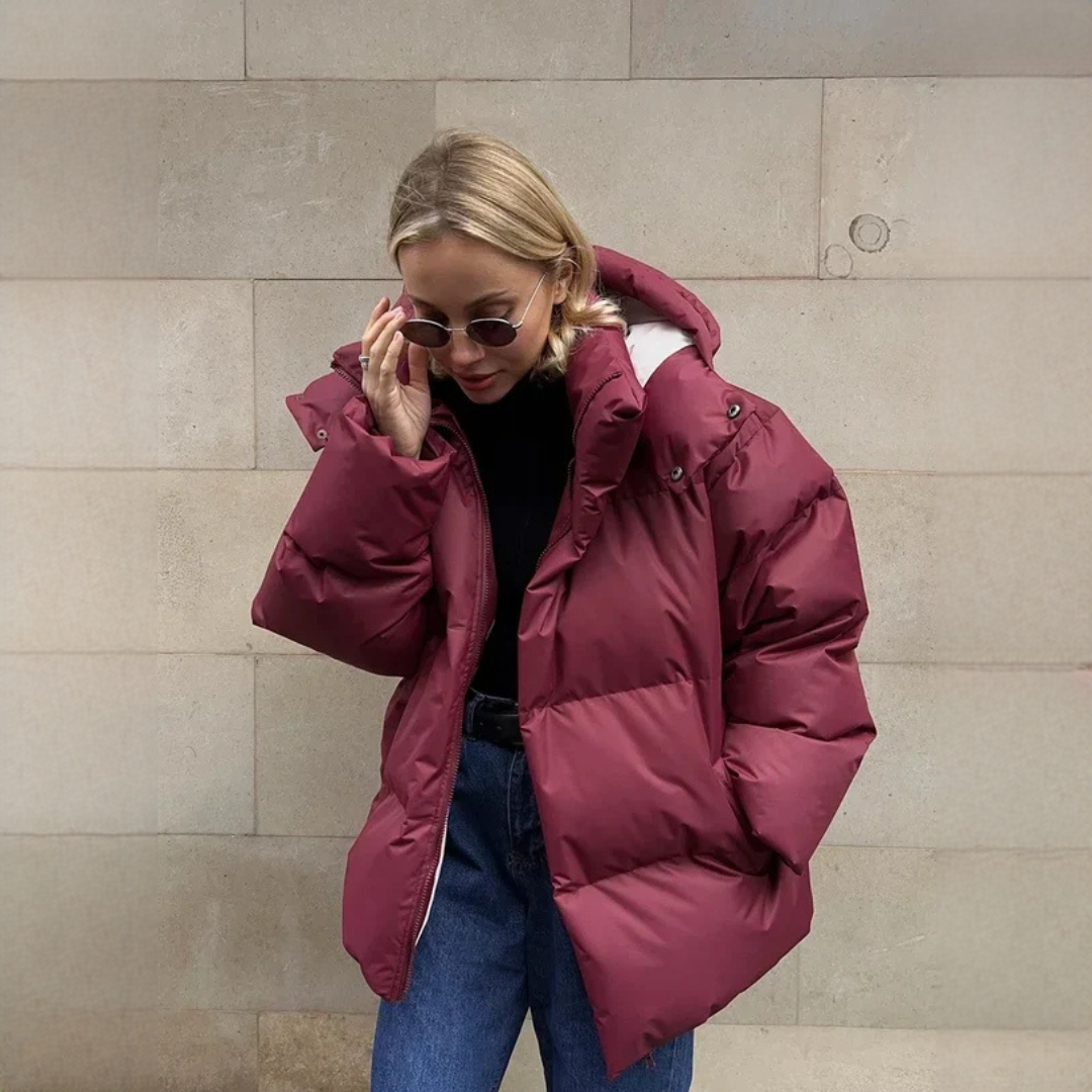 Women's Oversized Quilted Puffer Jacket with Hood - photo 4