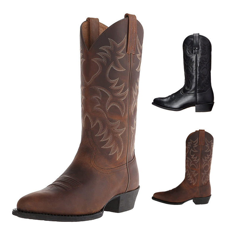 women's pull-on western cowboy boots - front view