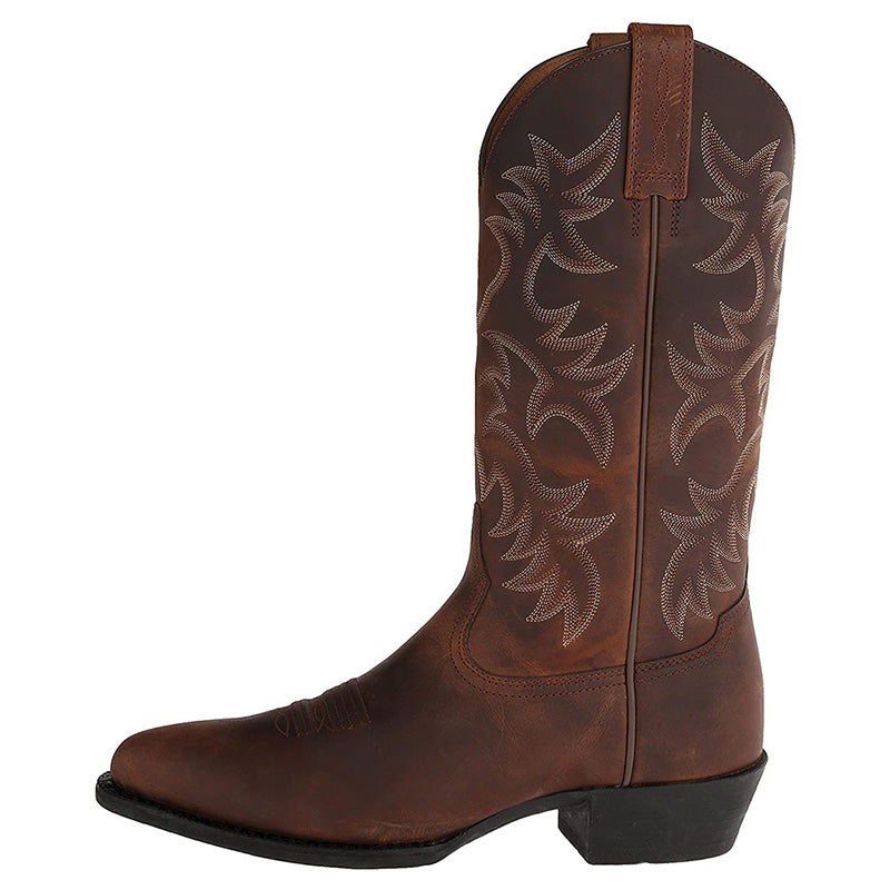 women's pull-on western cowboy boots - shaft detail