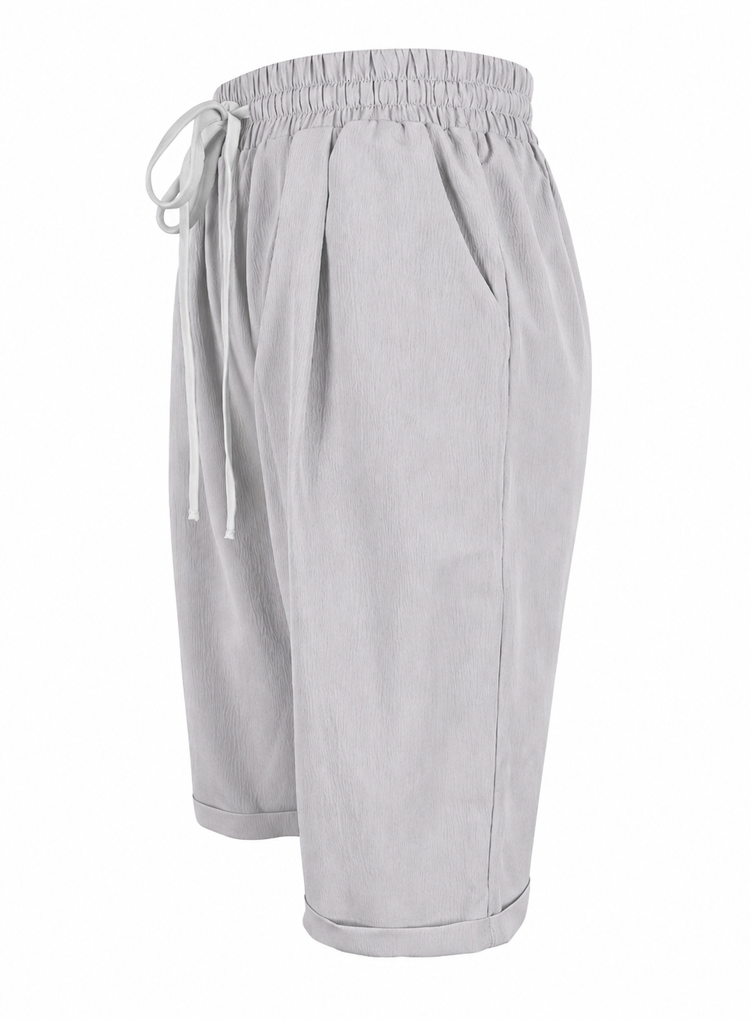 womens relaxed fit capri pants | casual cropped trousers - flat lay view