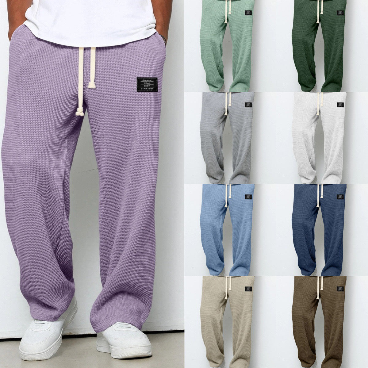 Women's relaxed lace trim pants - color variant view