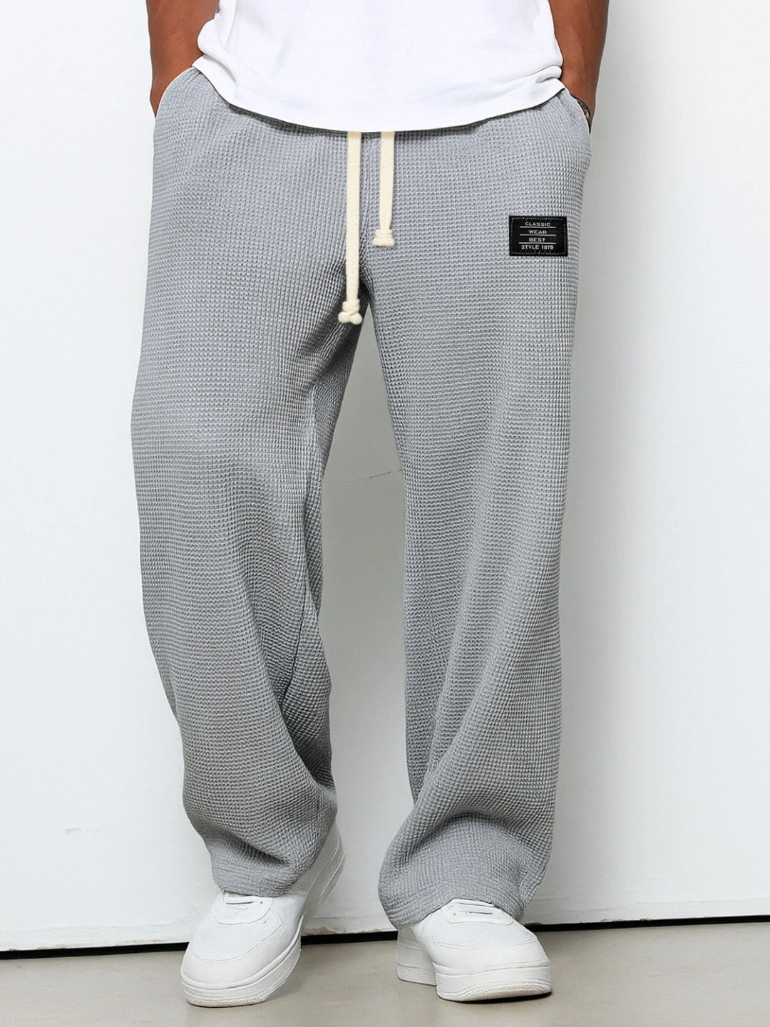 Women's relaxed lace trim pants - detail view