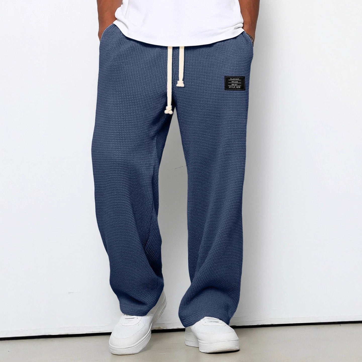 Women's relaxed lace trim pants - worn view