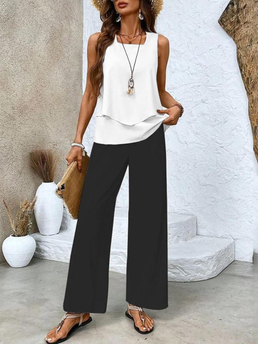 Women's relaxed two-piece casual set - side view