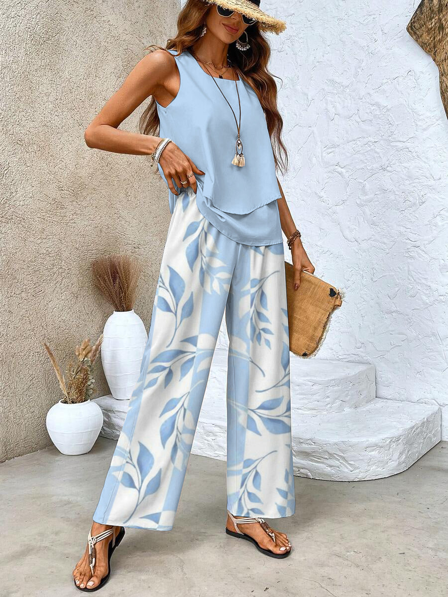 Women's relaxed two-piece casual set - lifestyle view