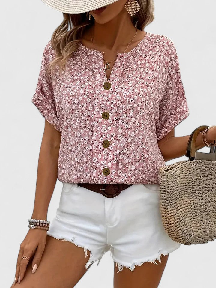 Women's Ruffled Trim Balloon Sleeve Blouse | Elegant Casual Top