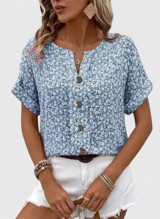 Women's Ruffled Trim Balloon Sleeve Blouse | Elegant Casual Top