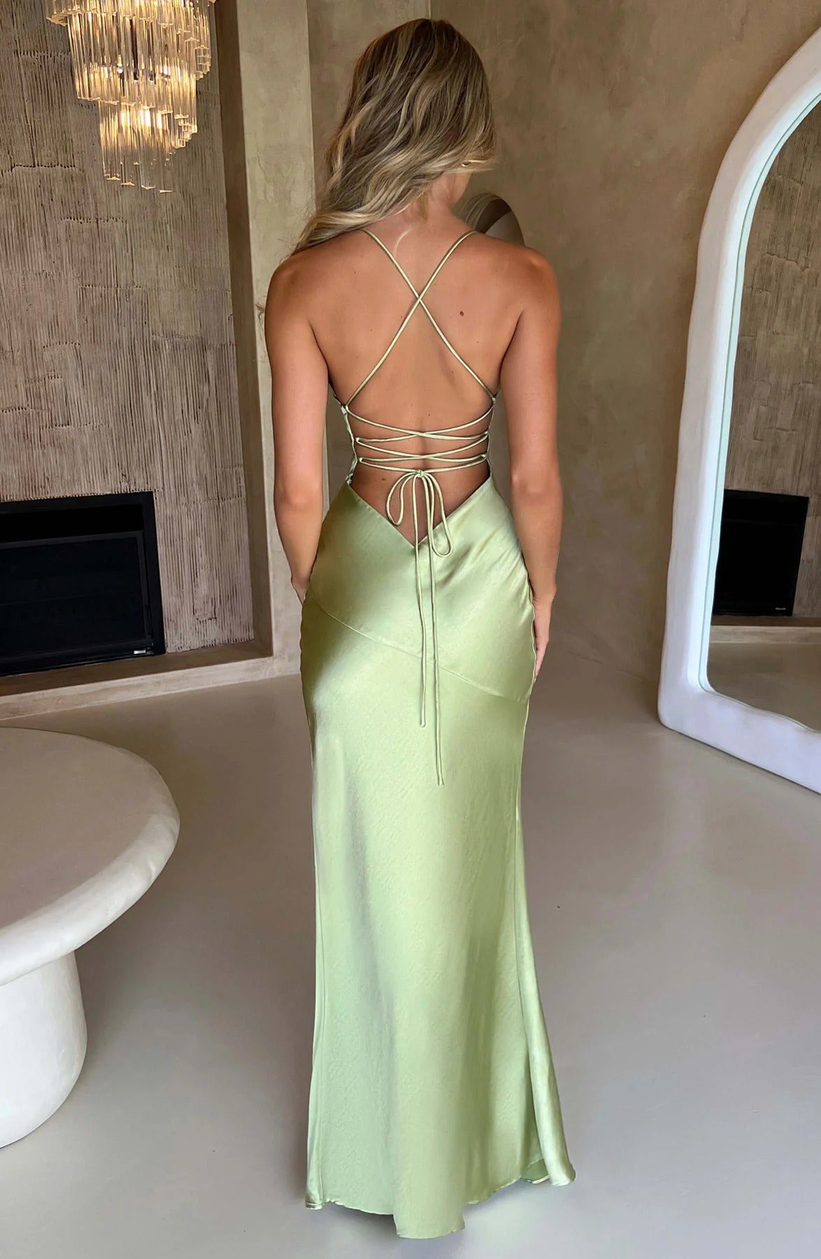 Women's Satin Cowl Neck Maxi Dress | Sleeveless Elegant Evening Dress