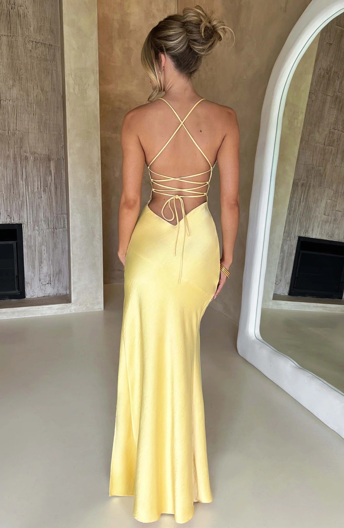 Women's Satin Cowl Neck Maxi Dress | Sleeveless Elegant Evening Dress