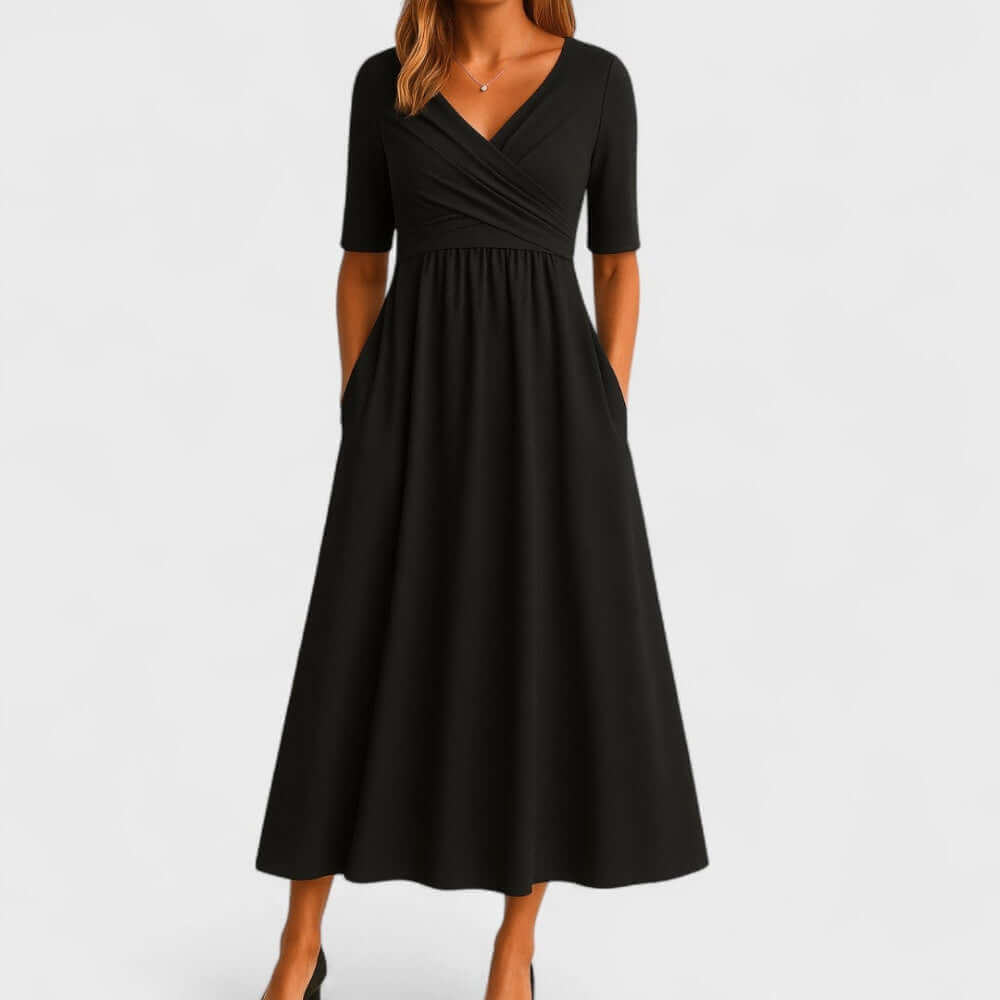 Women's Gray A-Line Midi Dress | Sleeveless Casual Summer Dress