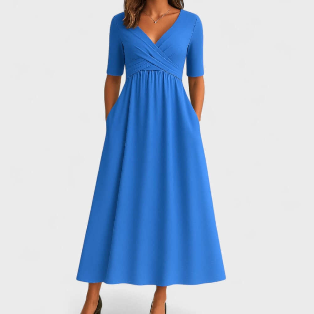 Women's Gray A-Line Midi Dress | Sleeveless Casual Summer Dress