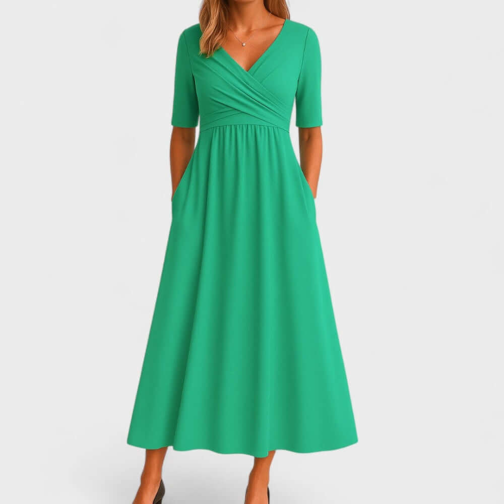 Women's Gray A-Line Midi Dress | Sleeveless Casual Summer Dress