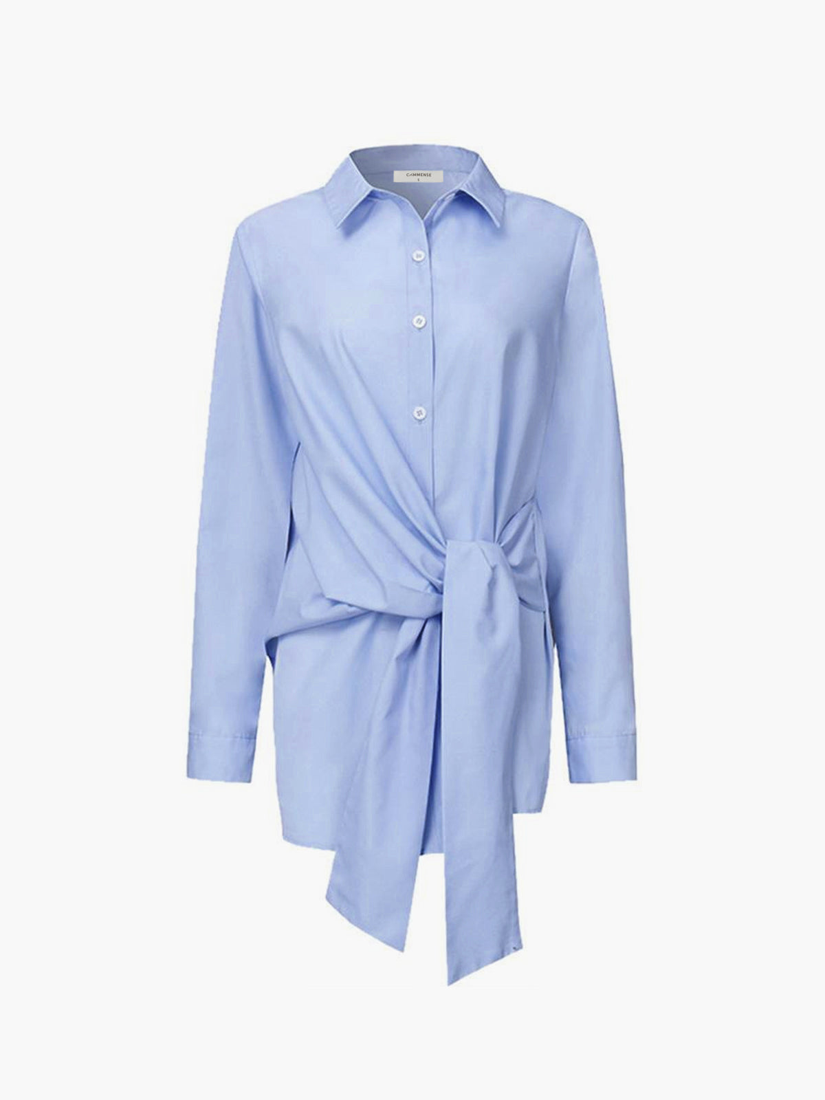 Women's tie waist button-down blouse - back view