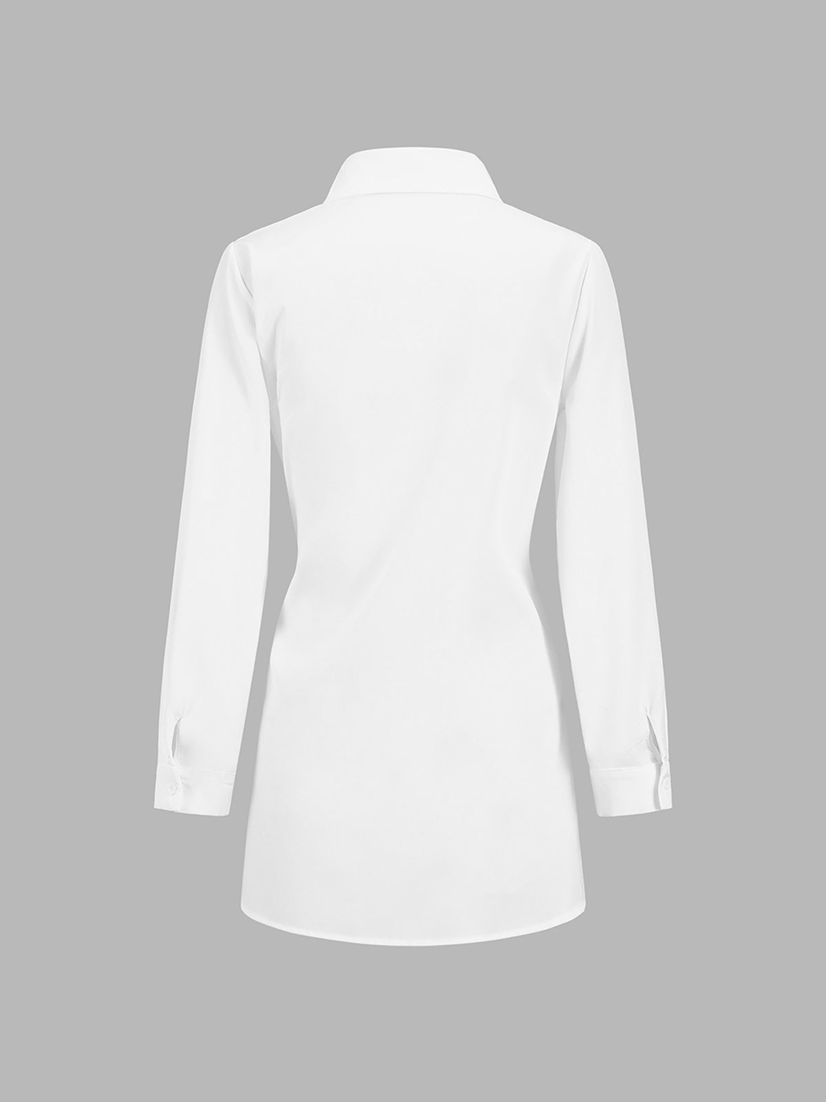 Women's tie waist button-down blouse - full view