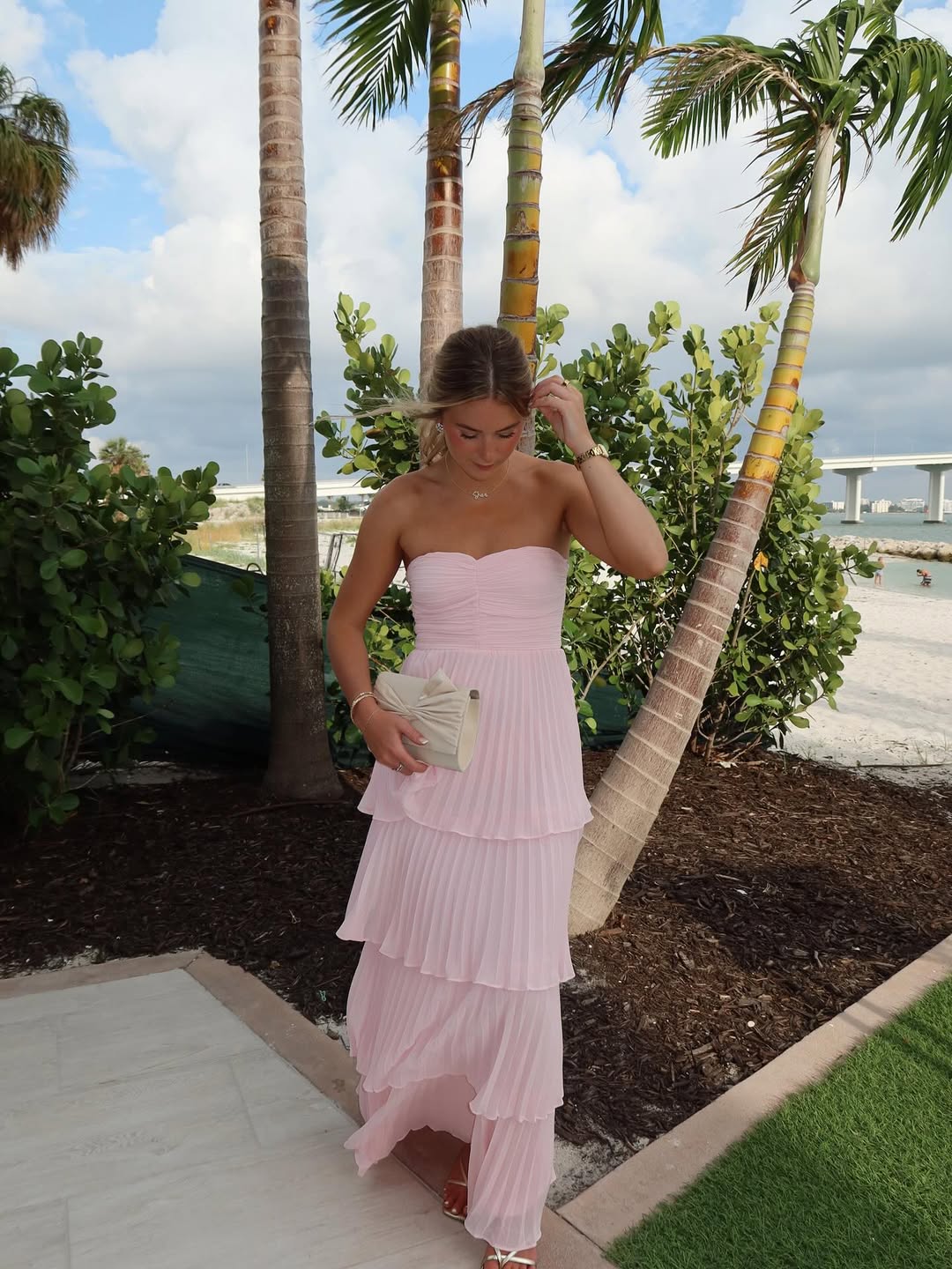 Women's Strapless Tiered Maxi Dress | Wedding Guest Ruffle Long Dress
