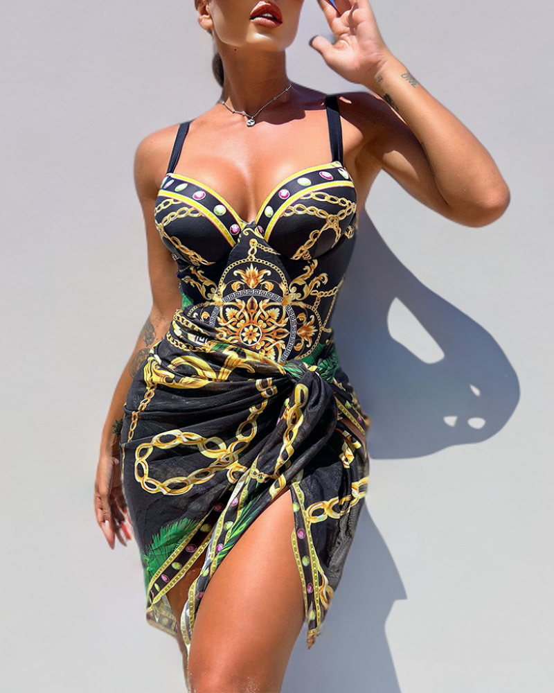 women's tummy control push-up swimsuit - front view