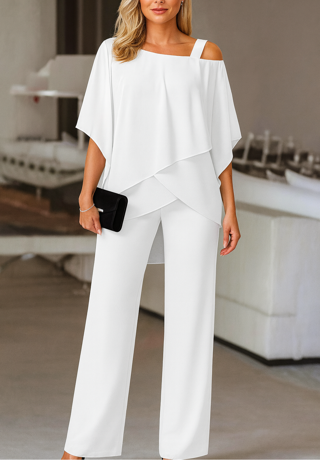 Women's two-piece evening set in White
