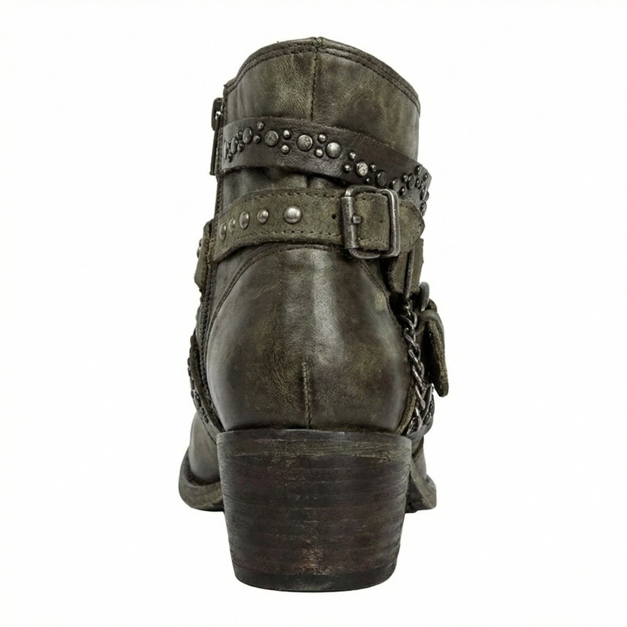 women's vintage chain-detail ankle boots - back back view