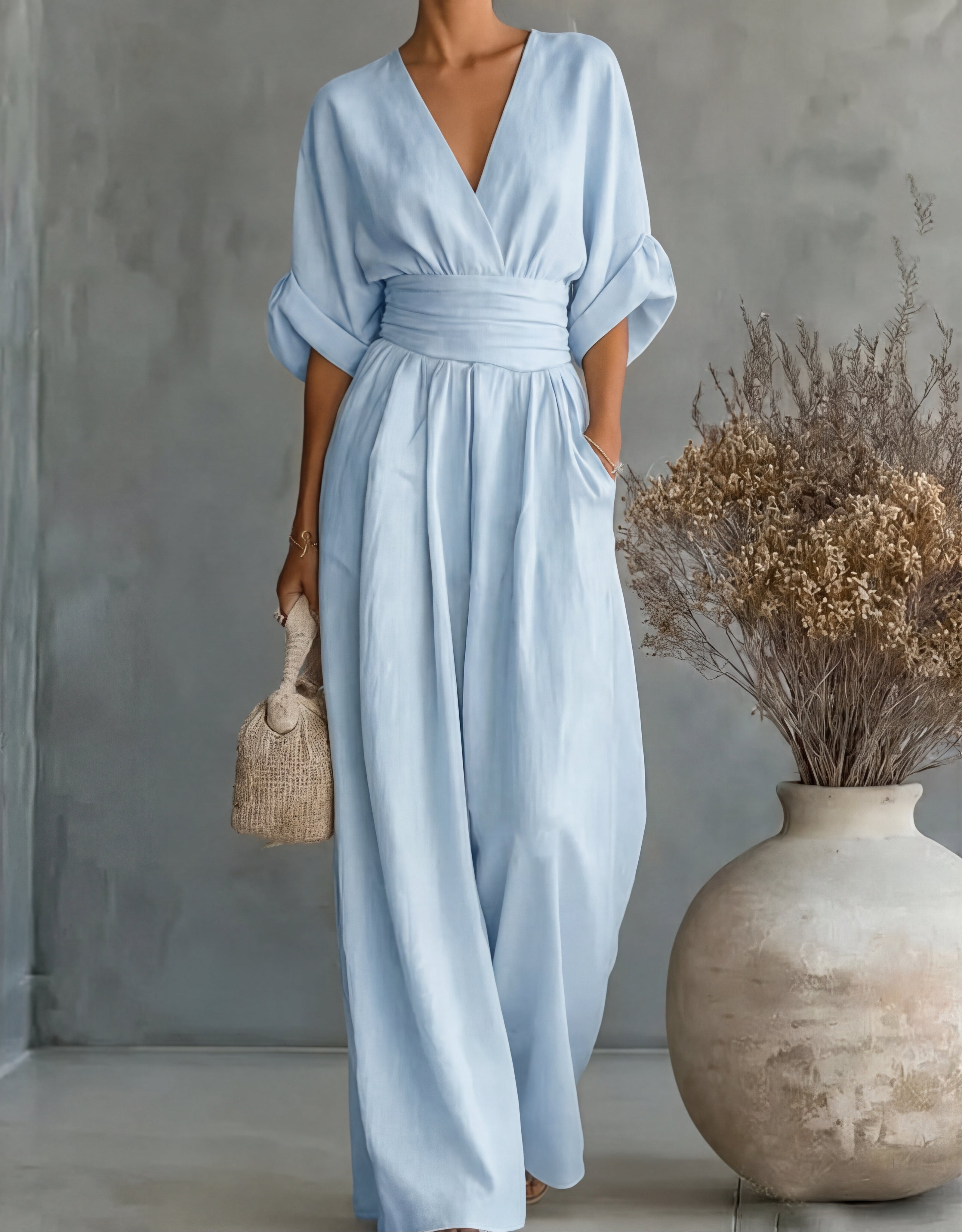 Women's Wide-Leg V-Neck Jumpsuit - photo 11