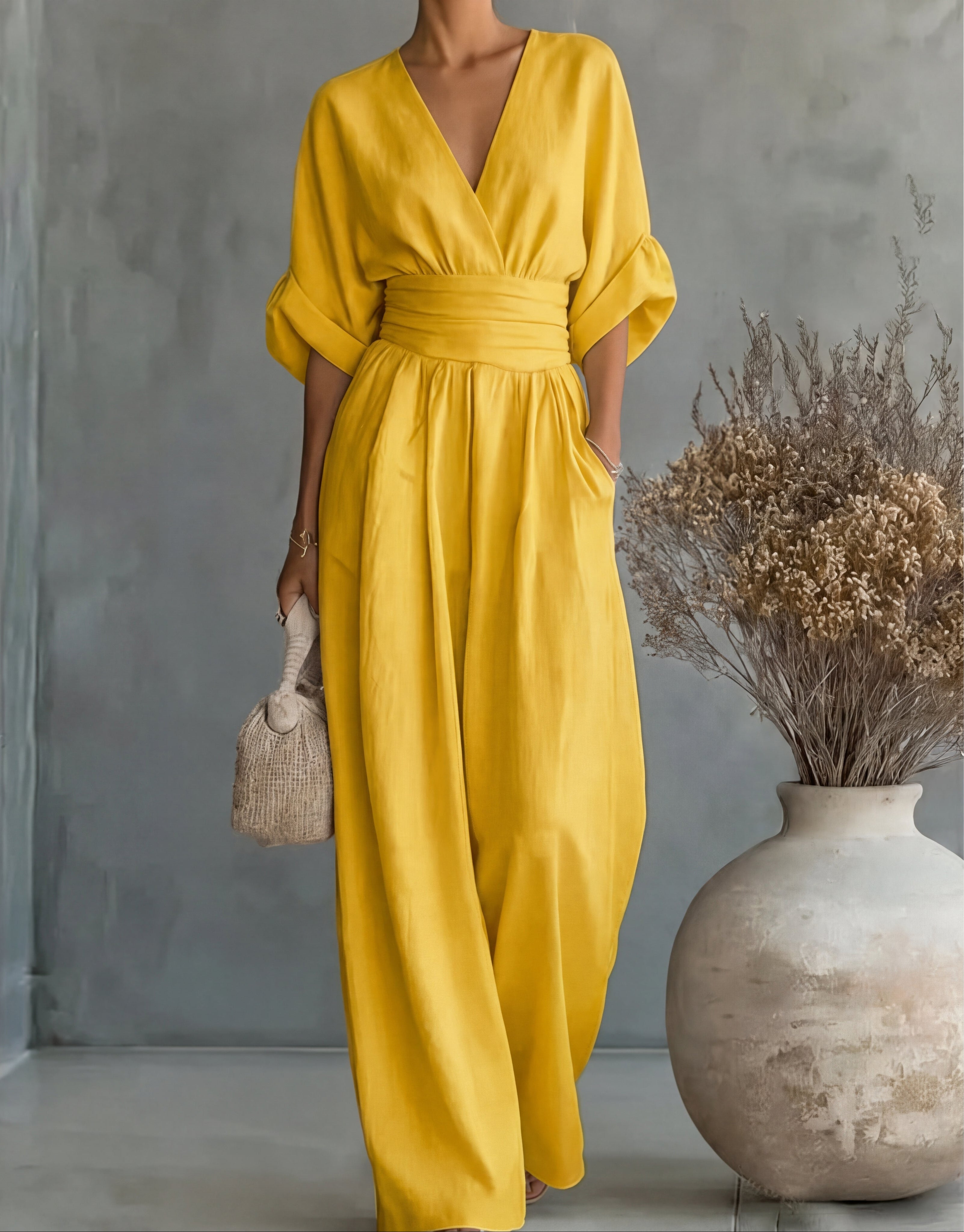 Women's Wide-Leg V-Neck Jumpsuit - photo 12