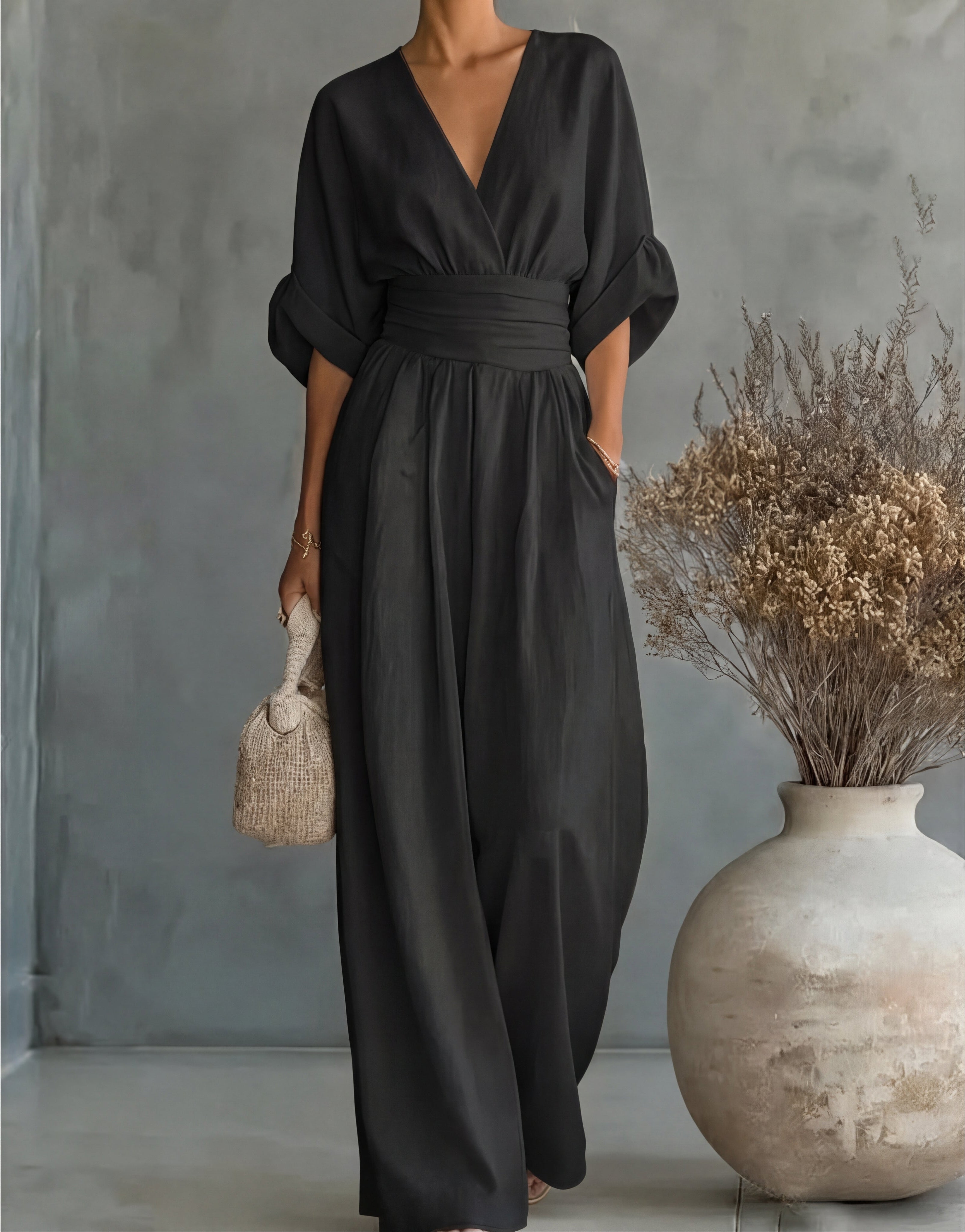 Women's Wide-Leg V-Neck Jumpsuit - photo 13