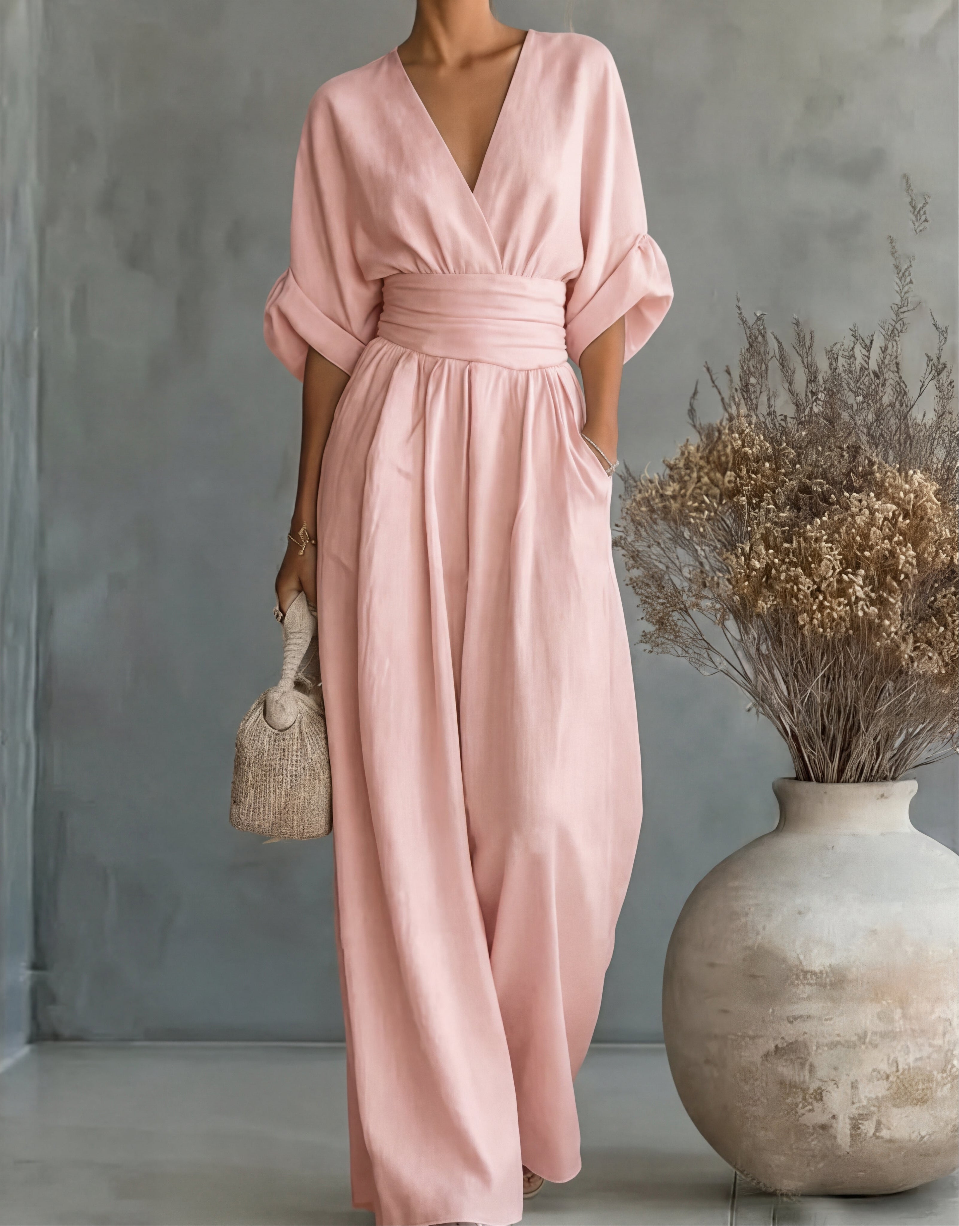 Women's Wide-Leg V-Neck Jumpsuit - photo 15