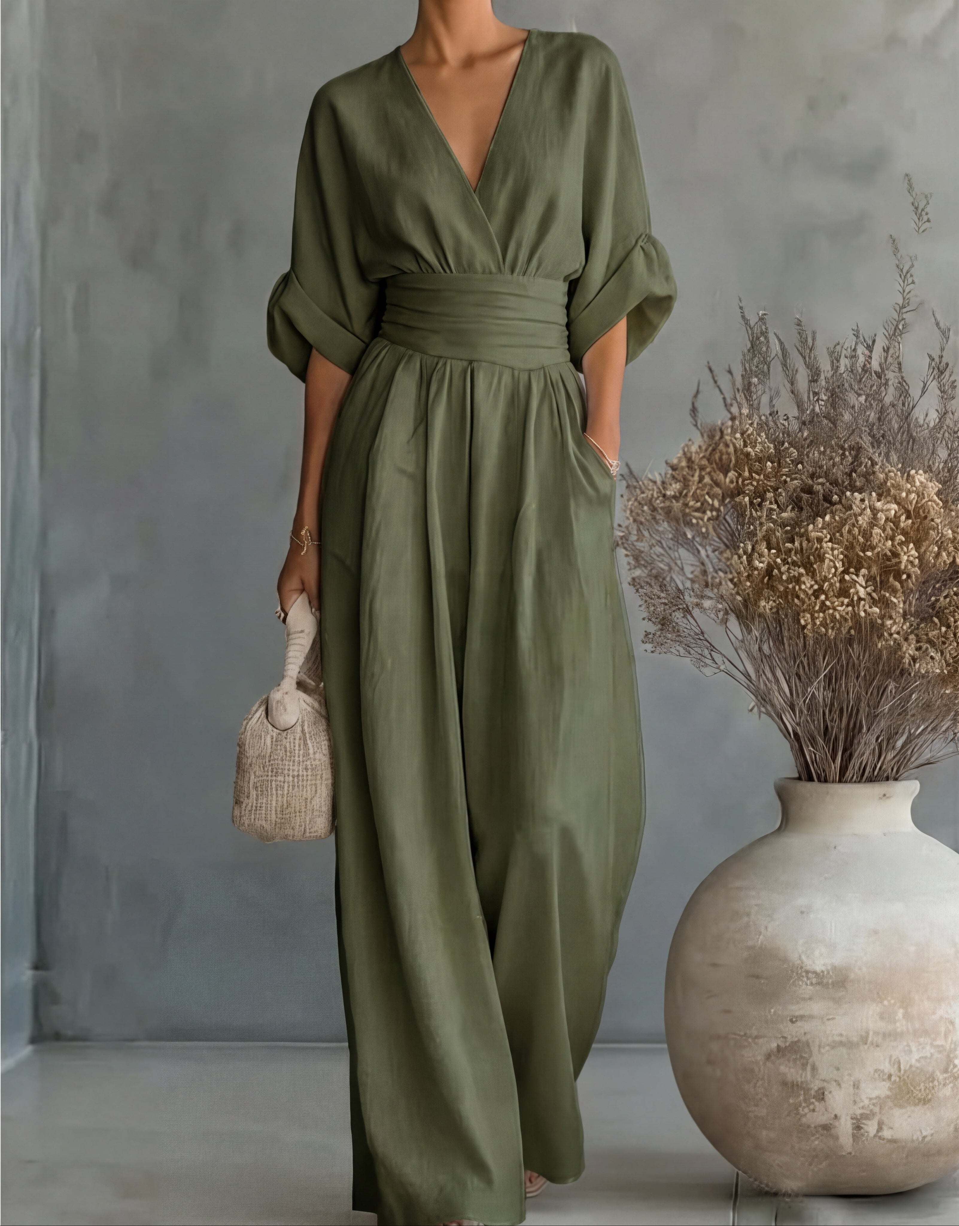 Women's Wide-Leg V-Neck Jumpsuit - photo 16