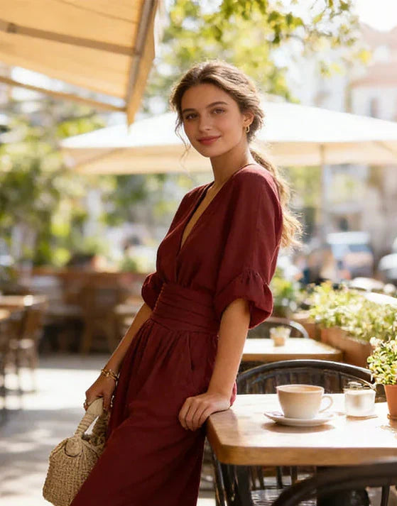 Women's Wide-Leg V-Neck Jumpsuit - photo 6