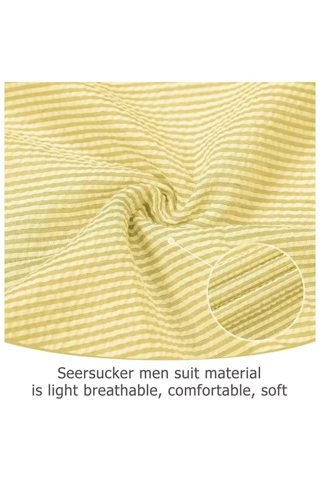 Men's Striped Seersucker 2-Piece Suit | Summer Blazer and Pants