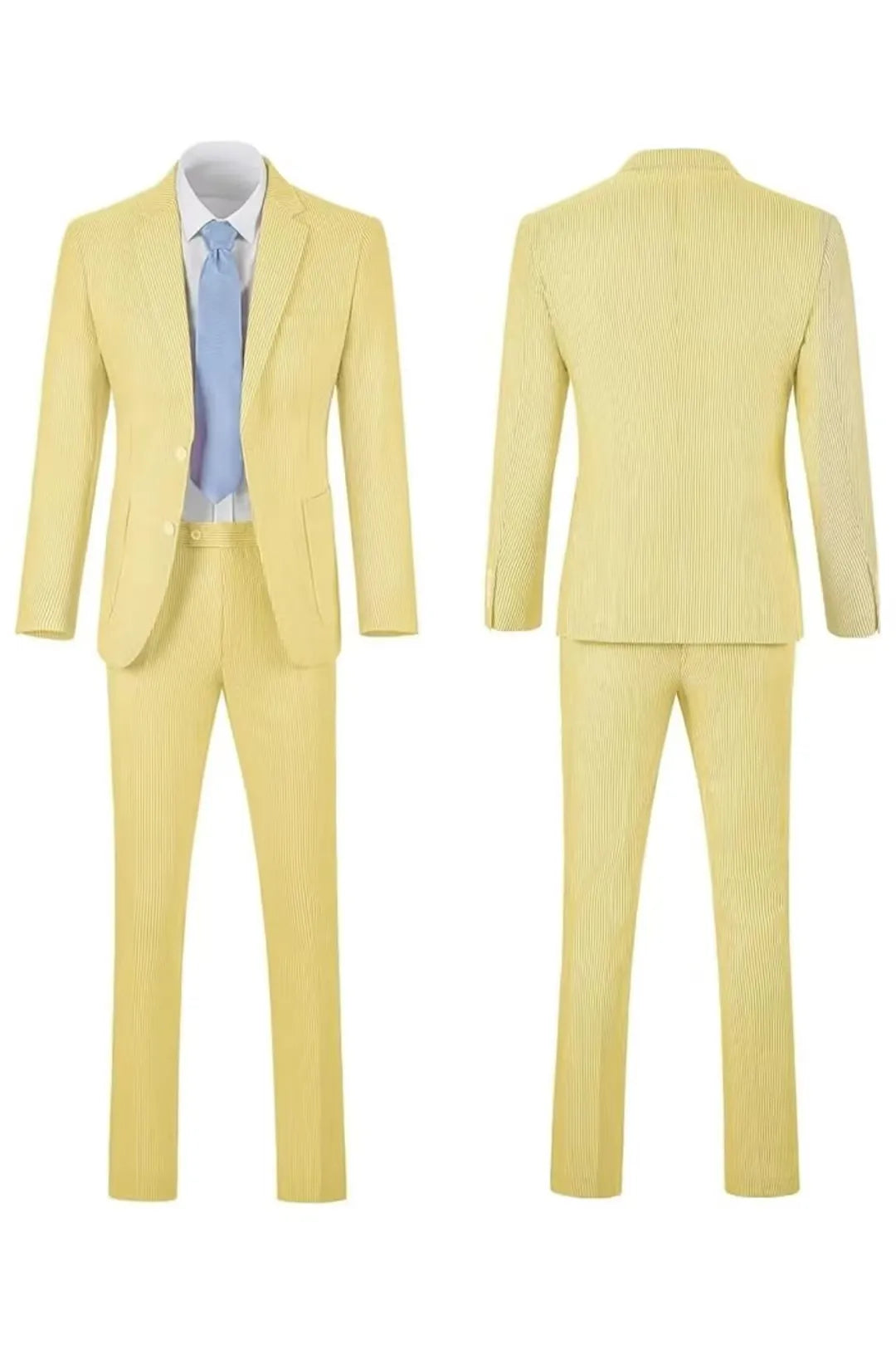Men's Striped Seersucker 2-Piece Suit | Summer Blazer and Pants