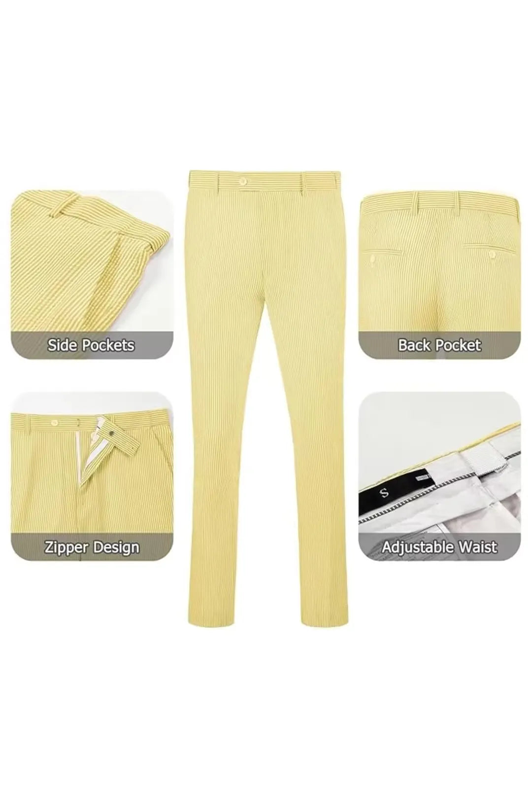Men's Striped Seersucker 2-Piece Suit | Summer Blazer and Pants